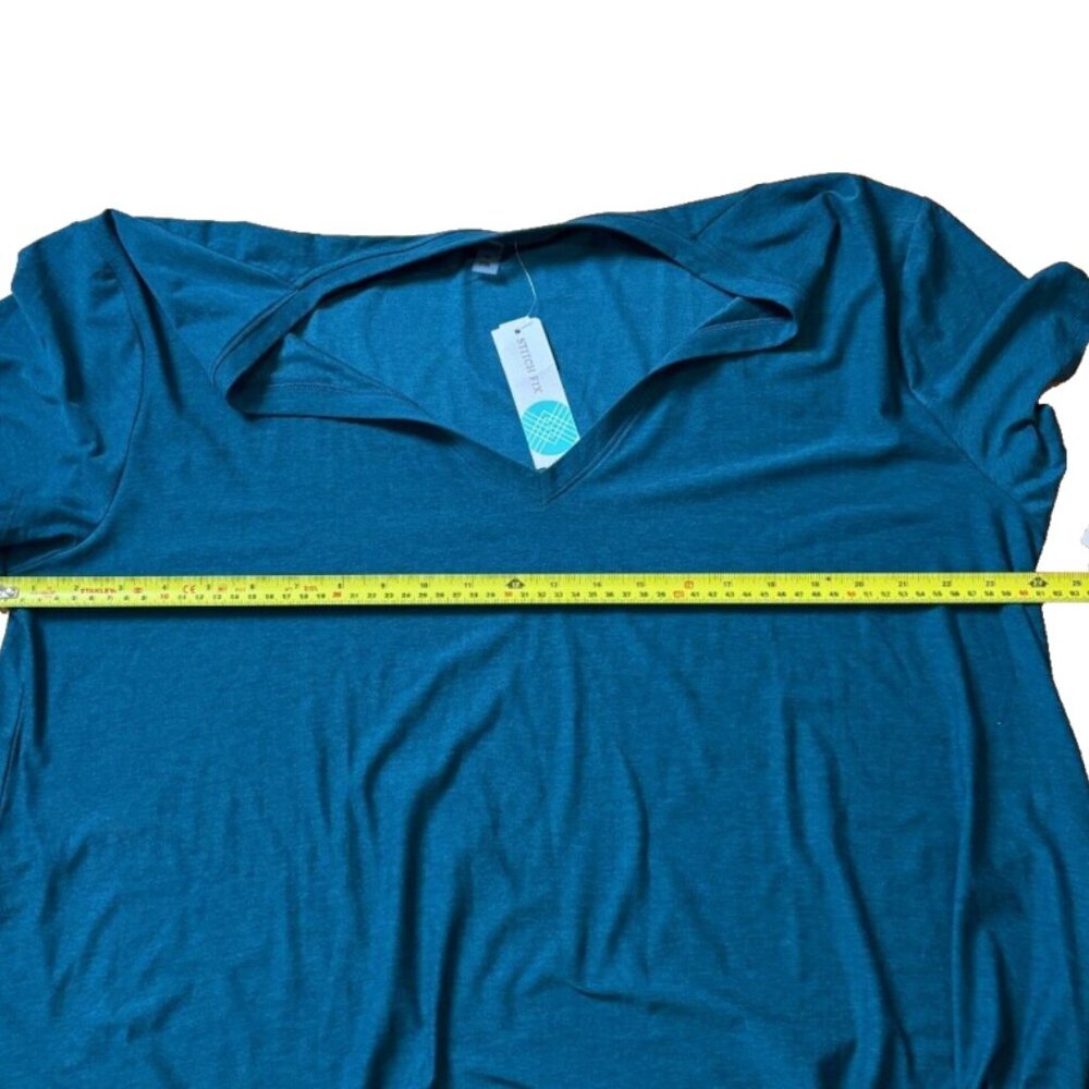 Beyond Yoga Featherweight V-Neck Split Up Long Tee Dark Green Womens 1X $66 NWT - Picture 8 of 10